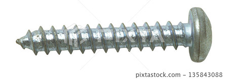 a Metal Wood Screw isolated on a white background a Metal Wood Screw isolated on a white background 135843088