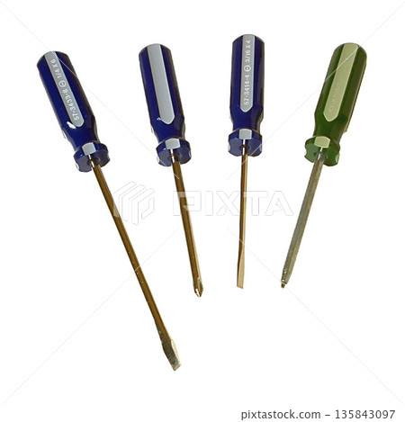 an Assorted Screwdrivers isolated on a white background 135843097