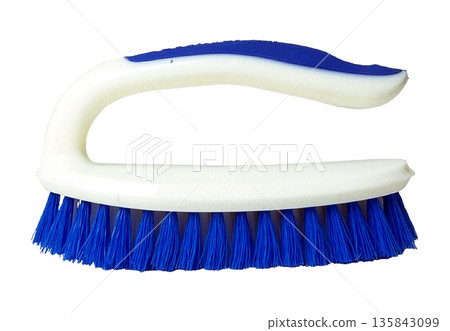 Blue and White Handheld Scrub Brush with Handle 135843099