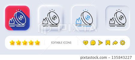 Gas price line icon. Neumorphic, Flat shadow, 3d buttons. Fuel tax sign. LPG rate symbol. Line gas price icon. Social media icons. Vector Gas price line icon. Neumorphic, Flat shadow, 3d buttons. Fuel tax sign. LPG rate symbol. Line gas price icon. Social media icons. Vector 135843227