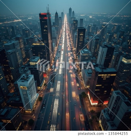 Rainy cityscape 135844255