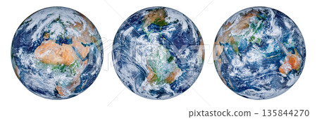 Planet Earth isolated on white background. 135844270