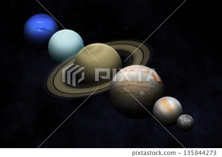 Planetary parade. Six planets set to align. 135844273
