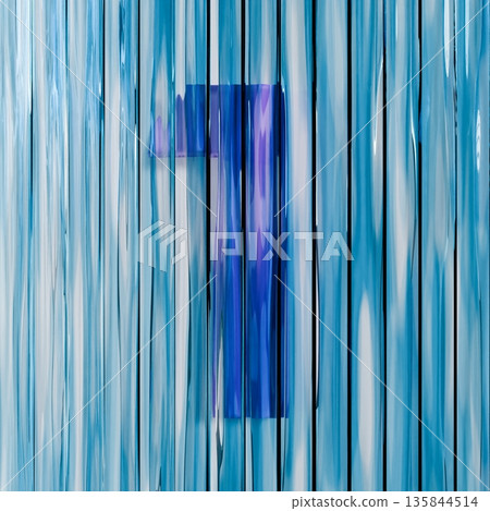 Blue reed glass font Number 1 ONE 3D 135844514