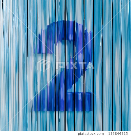 Blue reed glass font Number 2 TWO 3D Blue reed glass font Number 2 TWO 3D 135844515