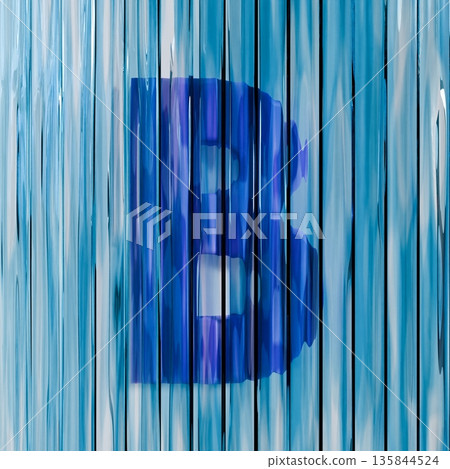 Blue reed glass font Letter B 3D Blue reed glass font Letter B 3D 135844524