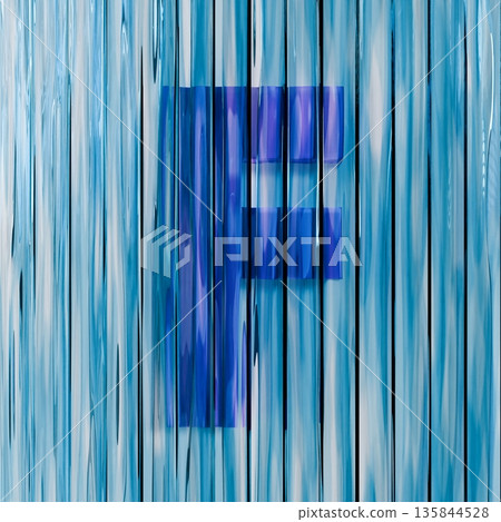 Blue reed glass font Letter F 3D 135844528