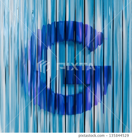 Blue reed glass font Letter G 3D 135844529