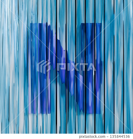 Blue reed glass font Letter N 3D 135844536