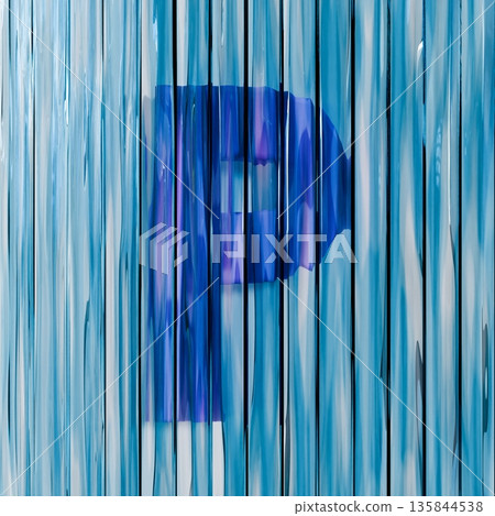 Blue reed glass font Letter P 3D 135844538