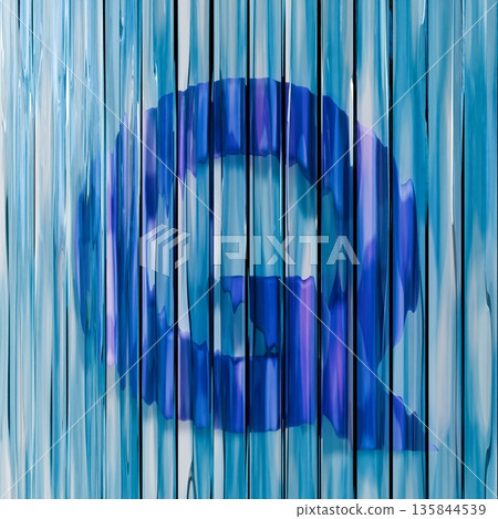 Blue reed glass font Letter Q 3D Blue reed glass font Letter Q 3D 135844539
