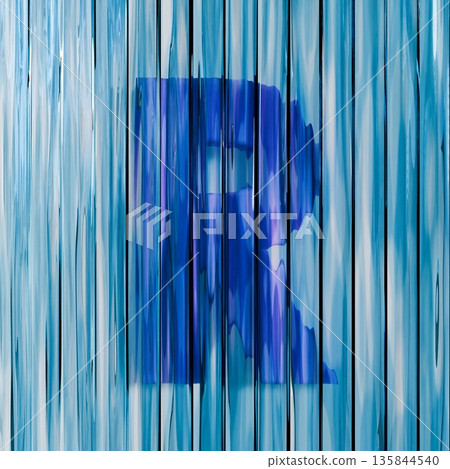 Blue reed glass font Letter R 3D Blue reed glass font Letter R 3D 135844540