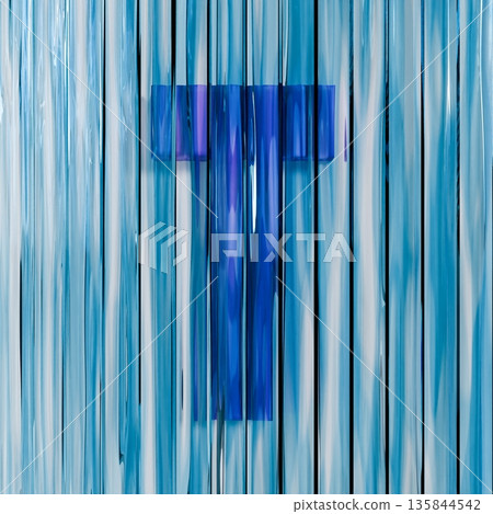 Blue reed glass font Letter T 3D 135844542