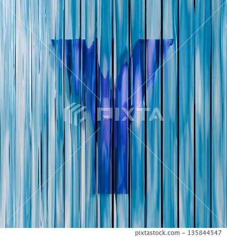 Blue reed glass font Letter Y 3D 135844547