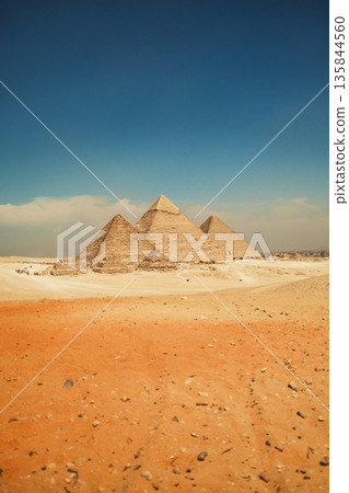 Pyramids Under The Intense Sun In Egypt Pyramids Under The Intense Sun In Egypt 135844560