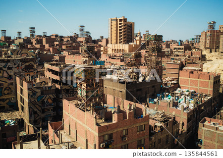 Skyline Of The Dirty Garbage City In Egypt Skyline Of The Dirty Garbage City In Egypt 135844561