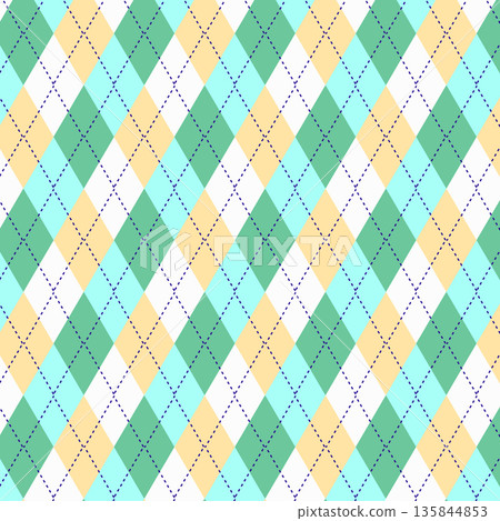 Refreshing green and yellow argyle check pattern background Refreshing green and yellow argyle check pattern background 135844853
