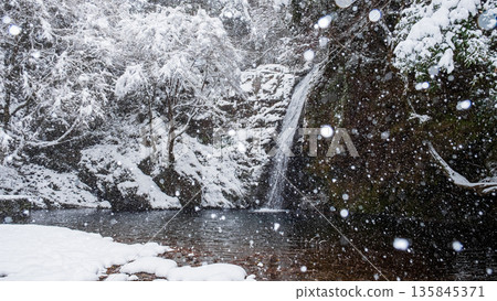 Yokoya Gorge (winter): Shirataki waterfall Yokoya Gorge (winter): Shirataki waterfall 135845371