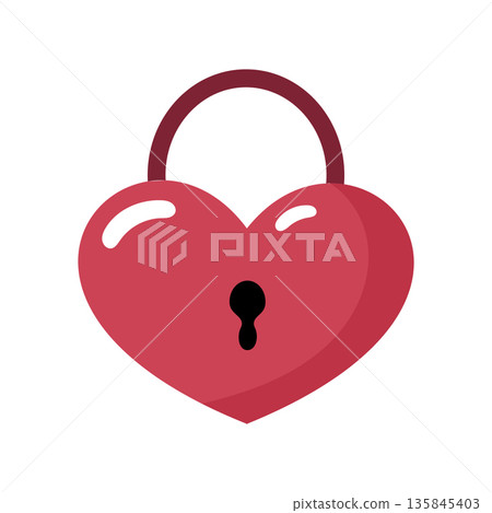 Heart-shaped padlock with keyhole. love, trust, and emotional security Heart-shaped padlock with keyhole. love, trust, and emotional security 135845403