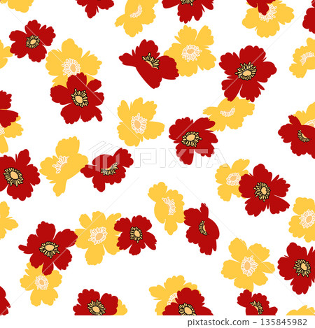 Abstract and cute floral pattern perfect for textiles, Abstract and cute floral pattern perfect for textiles, 135845982