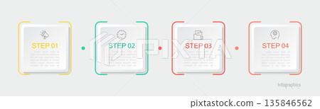 Infographic 4 options design elements for your business data. Vector Illustration. 135846562