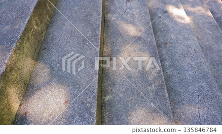 Diagonal View of Outdoor Stone Steps and Shadows Diagonal View of Outdoor Stone Steps and Shadows 135846784