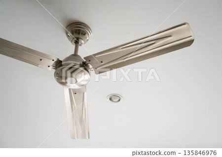 Simple modern living room ceiling fan and interior space Simple modern living room ceiling fan and interior space 135846976