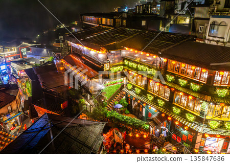 Jiufen Old Street in Jiufen, Taiwan 135847686