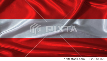 National flag of Austria with cloth texture. Austria flag with realistic texture background National flag of Austria with cloth texture. Austria flag with realistic texture background 135848468