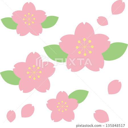 Simple cherry blossom material set Simple cherry blossom material set 135848517