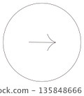 An elegant icon with a thin line arrow in a circle 135848666
