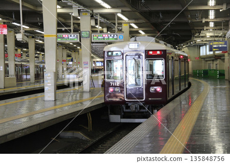 Hankyu Osaka Umeda Station Kobe Line platform Hankyu Osaka Umeda Station Kobe Line platform 135848756