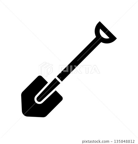 shovel icon vector design template in white background shovel icon vector design template in white background 135848812