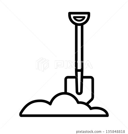 shovel icon vector design template in white background shovel icon vector design template in white background 135848818