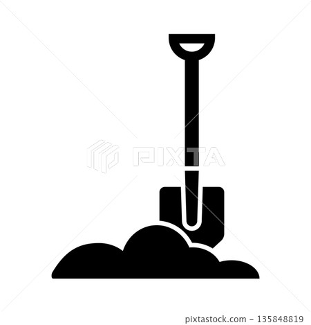 shovel icon vector design template in white background shovel icon vector design template in white background 135848819