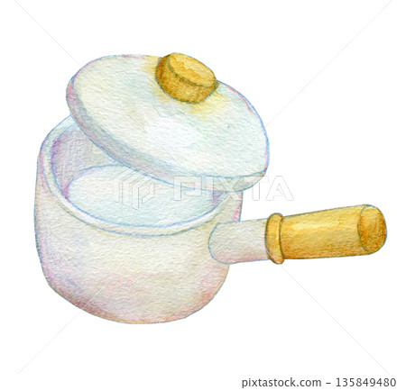 水彩插畫,手繪插畫,牛奶麵包 水彩插畫,手繪插畫,牛奶麵包 135849480