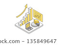Isometric rising graph set_yellow 135849647