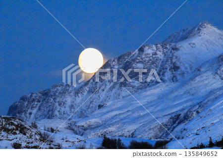 Midwinter moon over Bodo Midwinter moon over Bodo 135849652