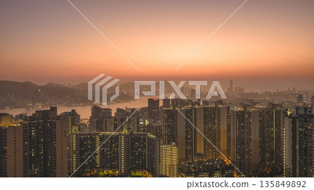 Jan 18 2026 Warm Sunset Light Illuminates Dense Skyline Of Kwun Tong Jan 18 2026 Warm Sunset Light Illuminates Dense Skyline Of Kwun Tong 135849892