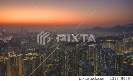 Jan 18 2026 Twilight glow spreads across Kowloon skyline from Tai Sheung Tok 135849909