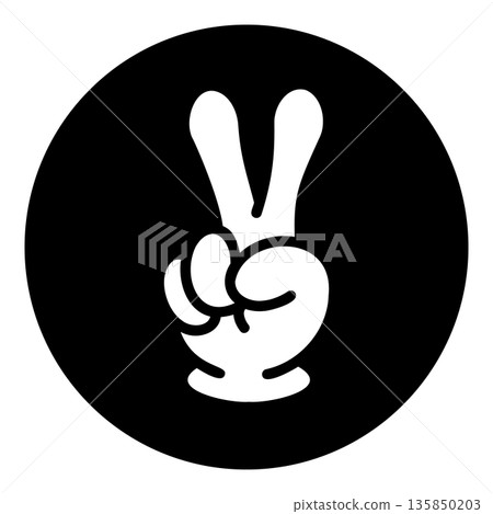 石頭剪刀布圖標，單剪刀單色 135850203