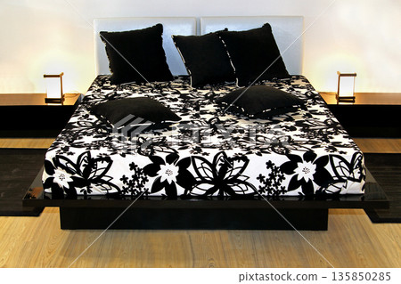 Modern double bed Modern double bed 135850285