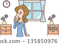 房間裡一位女士的插圖 135850976