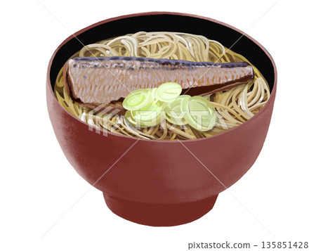 鯡魚蕎麥麵（紅黑碗） 135851428