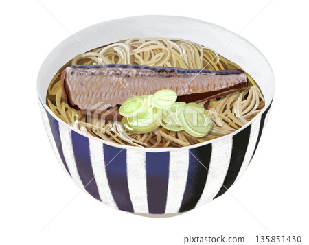 Herring soba (striped bowl) 135851430