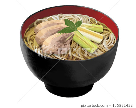 Duck Nanban Soba (black and red bowl) 135851432