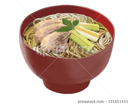 Duck Nanban Soba (red bowl) 135851433