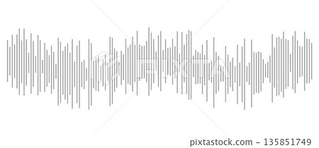 Signal detection concept. Black abstract equalizer shape design. Audio radio or seismic visualization. Digital voice assistant pattern. Vector song track sample player. Linear music sound wave element Signal detection concept. Black abstract equalizer shape design. Audio radio or seismic visualization. Digital voice assistant pattern. Vector song track sample player. Linear music sound wave element 135851749