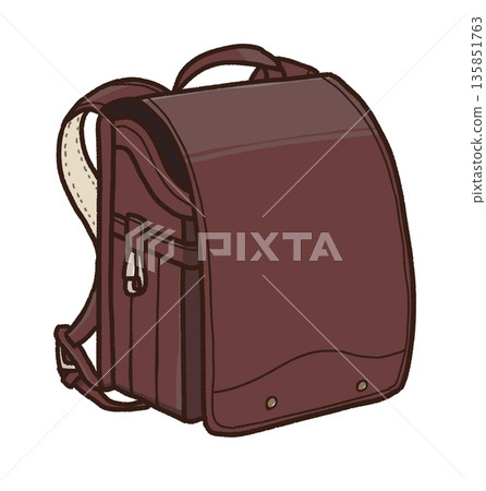 書包插圖(棕色) 書包插圖(棕色) 135851763