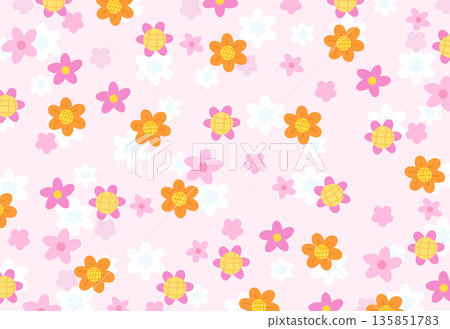 Various cute flower pattern on pink background for spring and summer wallpaper, fabric print, floral pattern, textile, nature, garden, backdrop, garment, picnic blanket, duvet, phone case, book cover Various cute flower pattern on pink background for spring and summer wallpaper, fabric print, floral pattern, textile, nature, garden, backdrop, garment, picnic blanket, duvet, phone case, book cover 135851783
